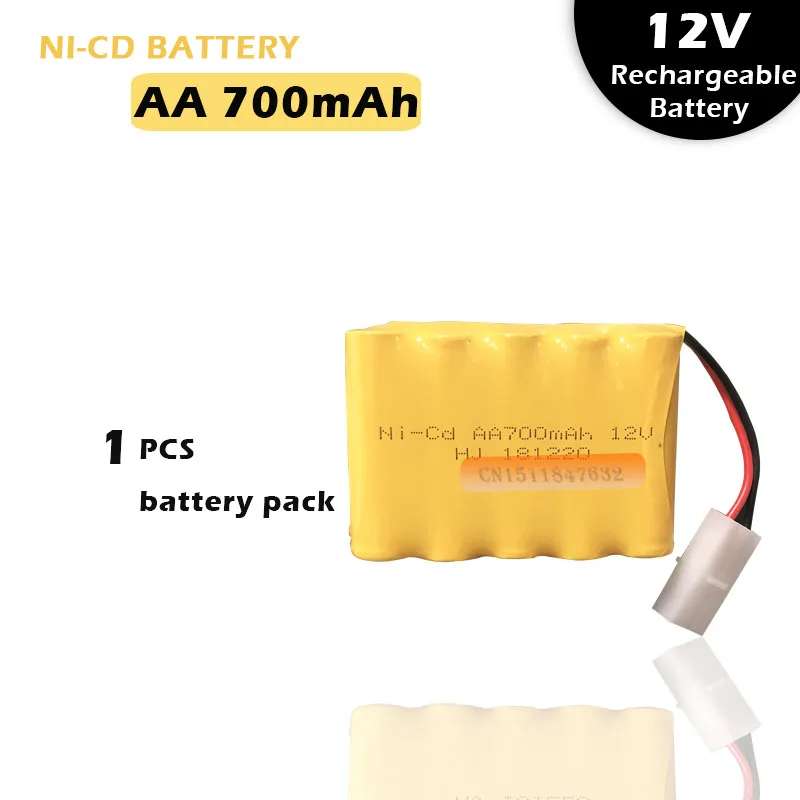 1 шт. 12 В аккумулятор 700 мАч ni-cd 12 В aa аккумулятор nicd аккумулятор ni cd Перезаряжаемый для радиоуправляемой лодки модель автомобиля электрические игрушки танк