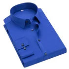 Корейские модные мужские Стрейчевые облегающие рубашки белого и черного цвета с длинным рукавом на пуговицах