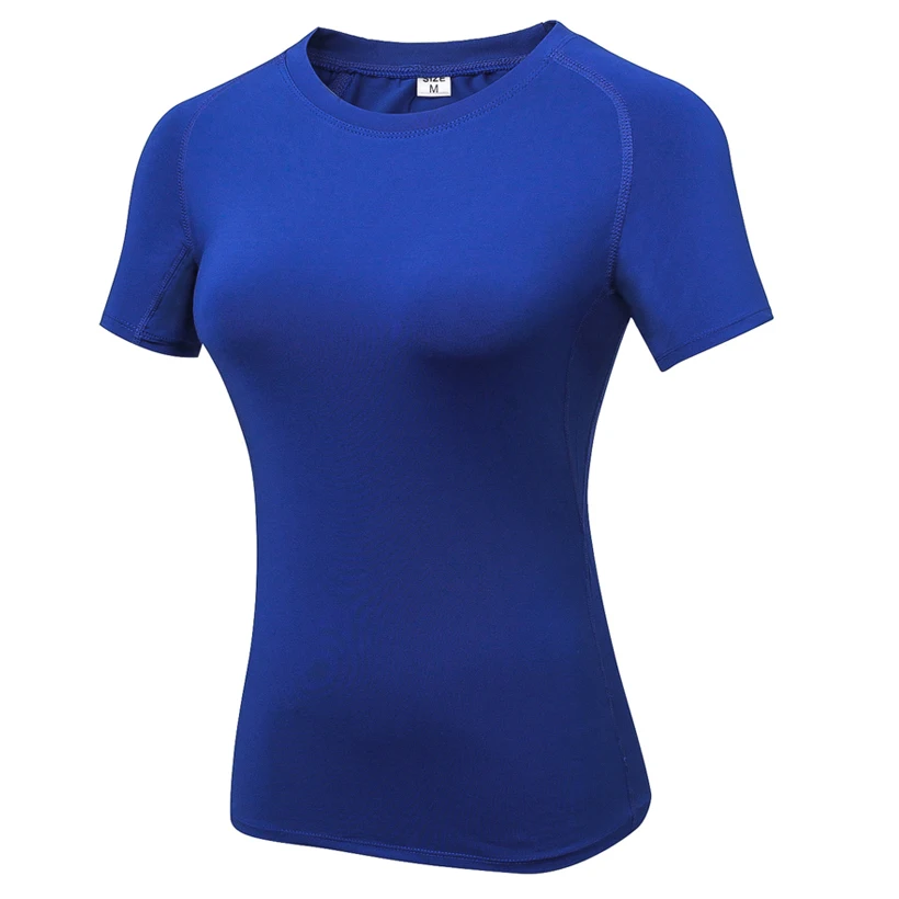 Gym T Shirt Women Sports Compression Slim Fit Sport TShirt Yoga Top Lady Shorts Sleeve Active Wear Femme | Спорт и развлечения