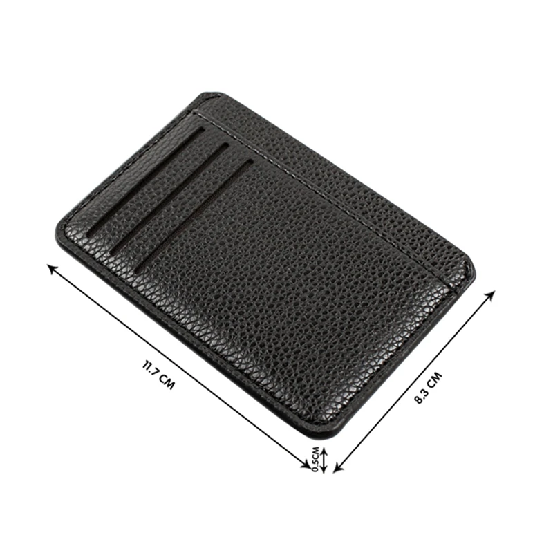 

Creative PU Leather Black Credit ID Card Holder Lychee Pattern Money Pouch Women Men Ultra-Thin Card Cover Fashion Coin Purse