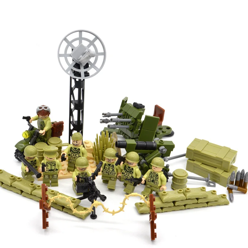 Новые блоки ww2, военные армейские, армейские наборы, фигурки, строительные блоки, игрушки для мальчиков, для детей, США, России Великобритании - Цвет: USA Set