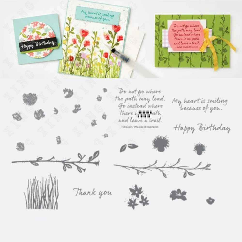 

2022 Newest Wildflower Metal Cutting Dies and Stamps Clear Silicone Stamps for Making Scrapbooking DIY Photo Album Crafts Cards