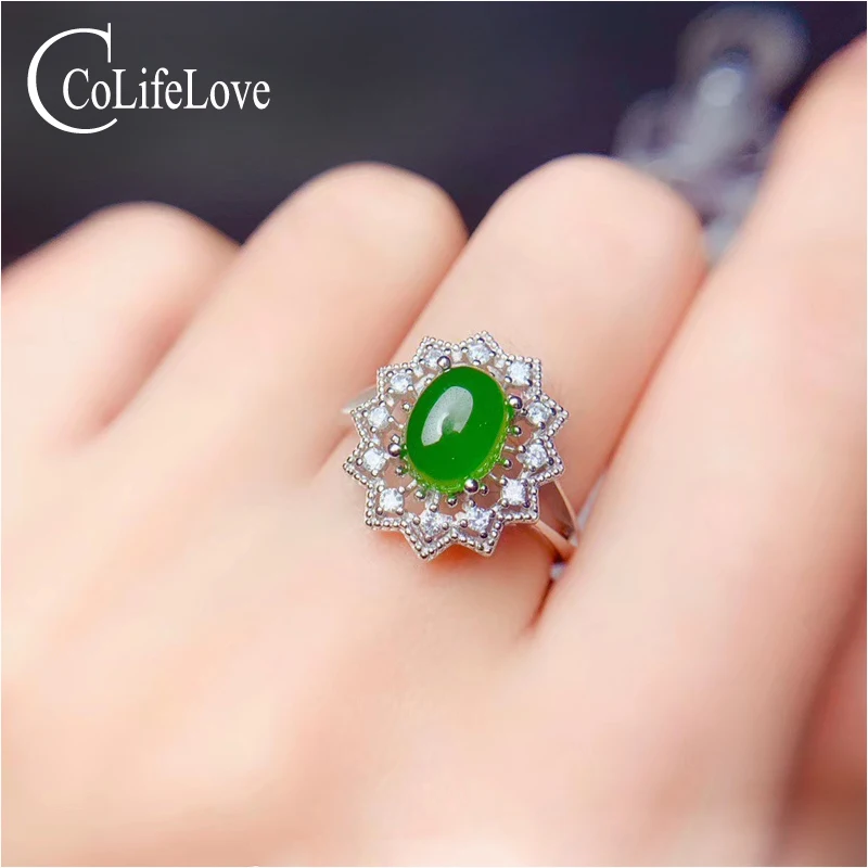

Кольцо из ювелирные изделия CoLife серебра 925 пробы из яшмы для вечеринок, ювелирные изделия из натуральной яшмы 6 мм х 8 мм, серебряное кольцо из китайской яшмы класса ААА