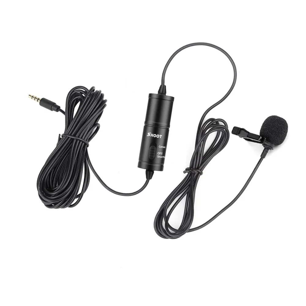 

Мини-микрофон SHOOT, петличный конденсаторный микрофон на лацкане, проводной, запись аудио и видео, для ноутбука