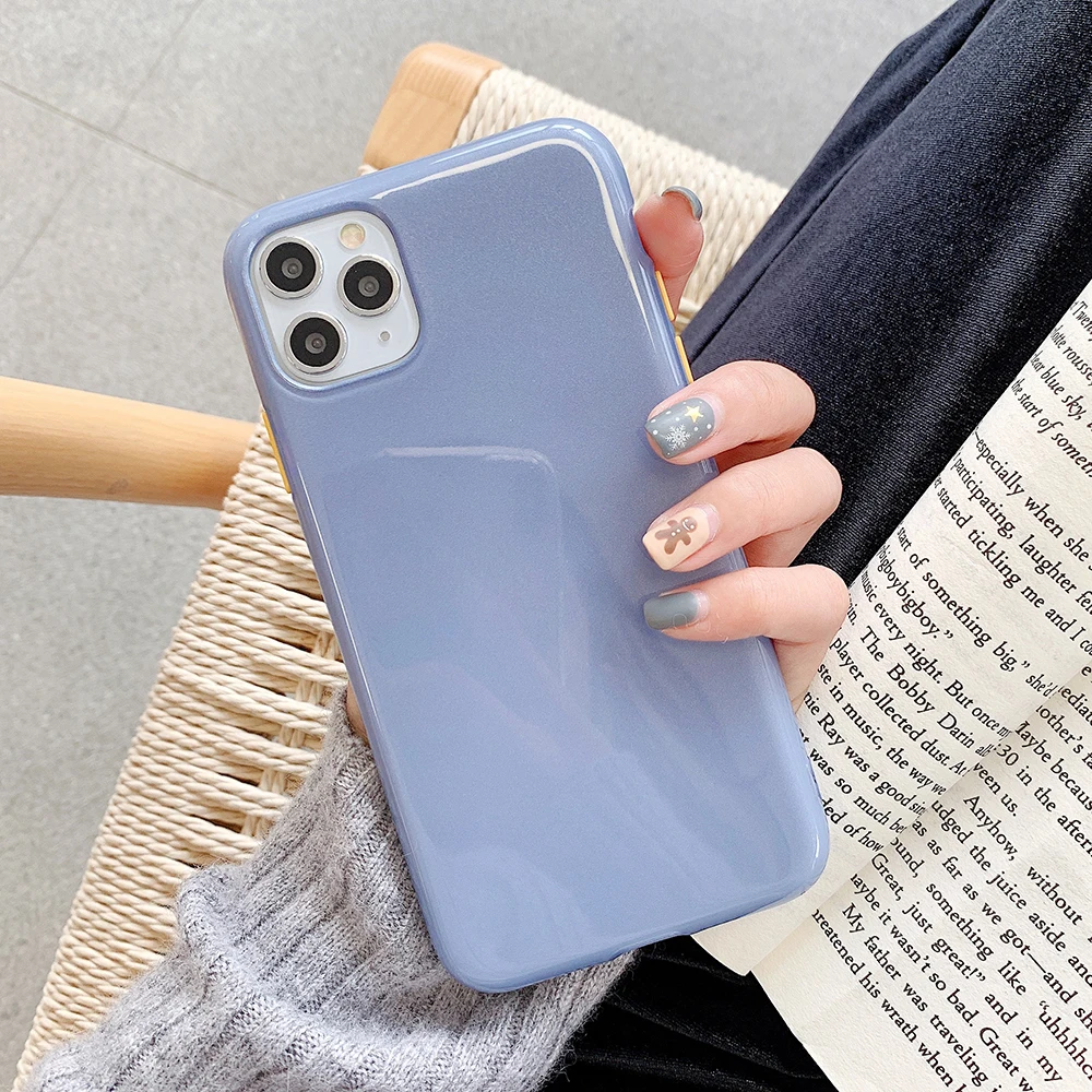 Чехол LOVECOM для телефона iPhone 11 Pro Max XR XS 7 8 6 6S Plus X мягкий однотонный блестящий чехол