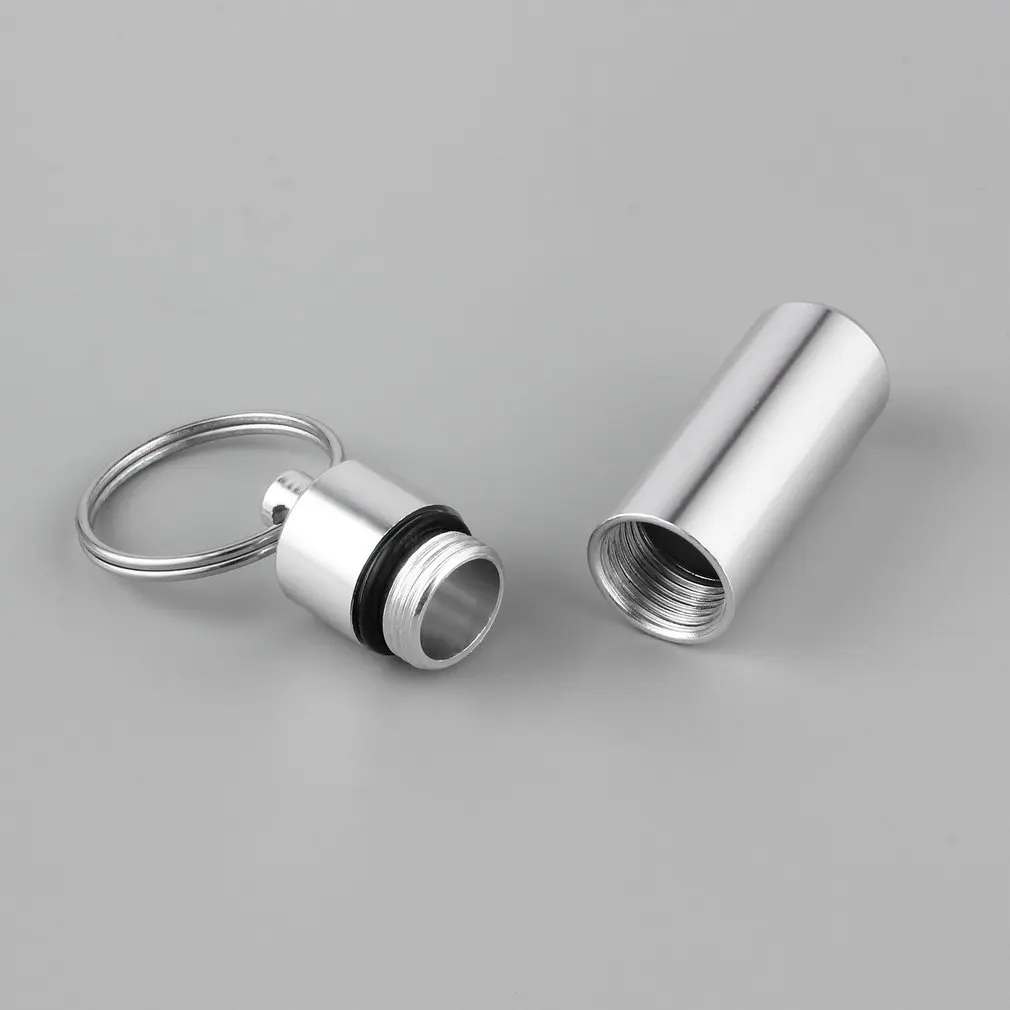 Миниатюрный портативный водонепроницаемый алюминиевый серебристый футляр для
