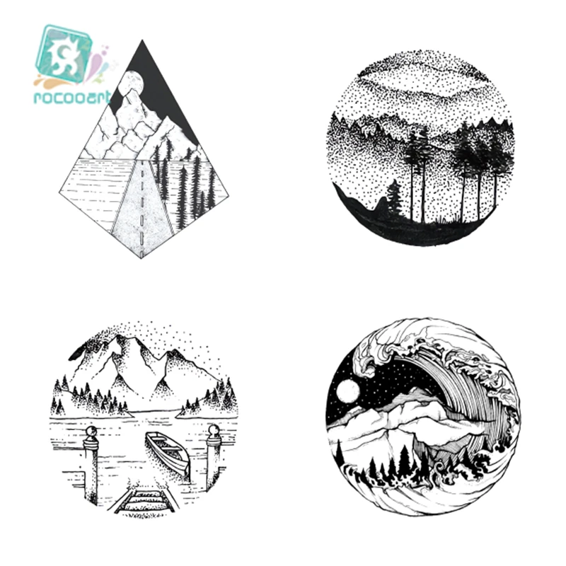 

Тату-наклейки Rocooart треугольные женские, 6 х6 см