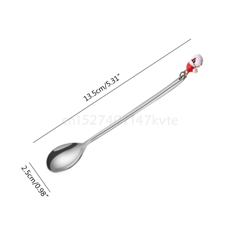 6 шт. нержавеющая сталь Рождественская кофейная ложка Мороженое суп сахар десерт