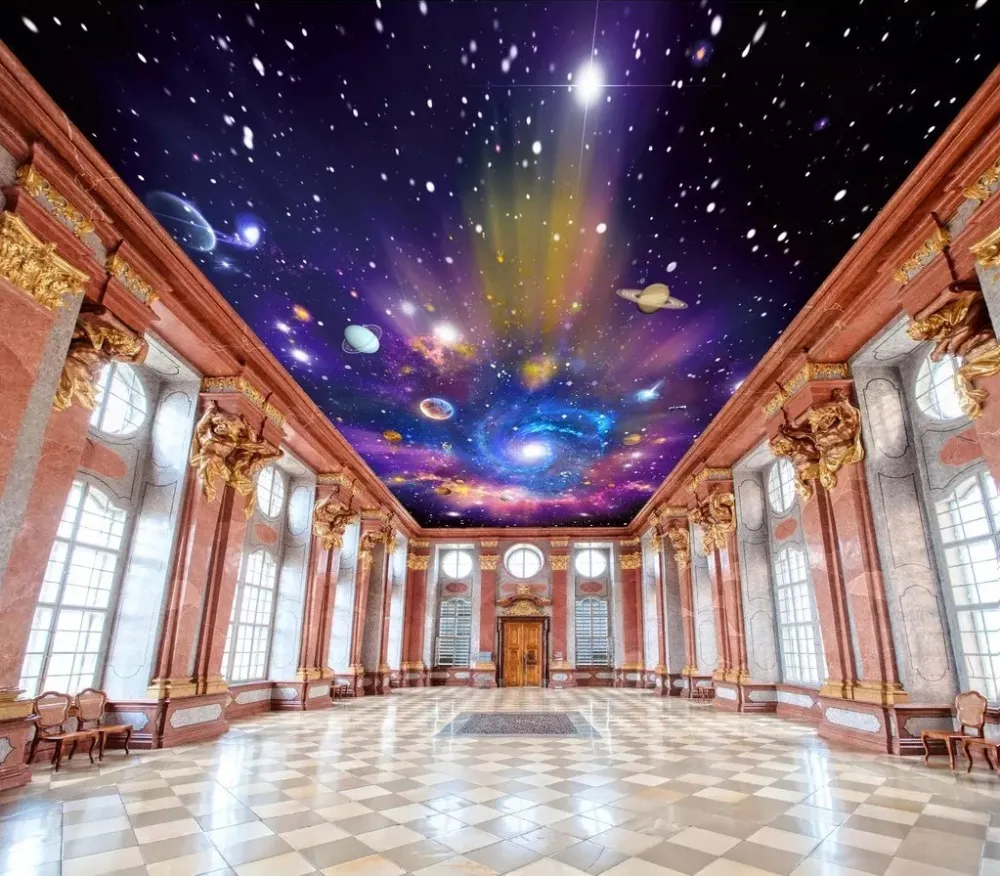CJSIR пользовательские потолочные 3d обои Красочные звездное небо Вселенная