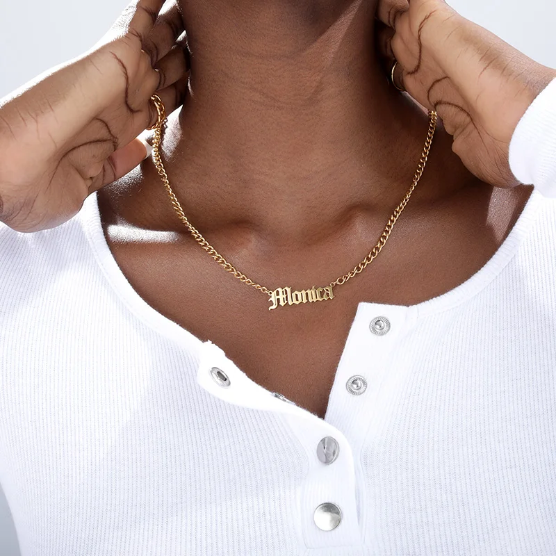 Готическое ювелирное изделие цепочка старинное английское имя ожерелье для