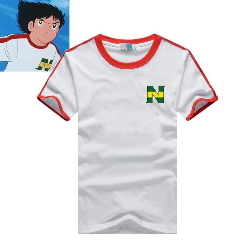 Футболки Captain Tsubasa Ozora хлопковые топы Kojiro Hyuga футболки с коротким рукавом костюмы