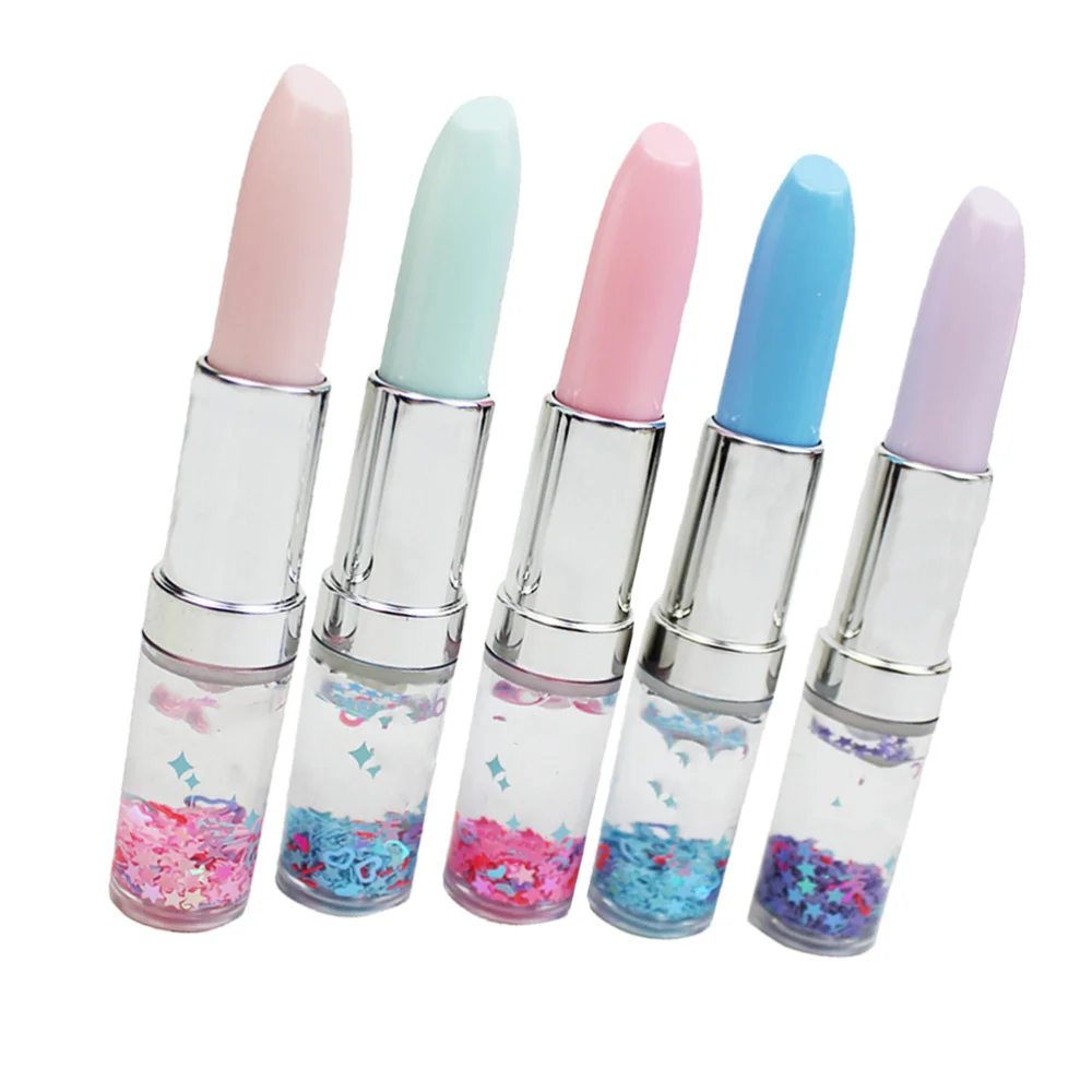 

5PCS Lovely Writing Pen Creative Lipstick Neutral Pen Oil Quicksand Pen Fresh Students Signing Pen for Students Girl