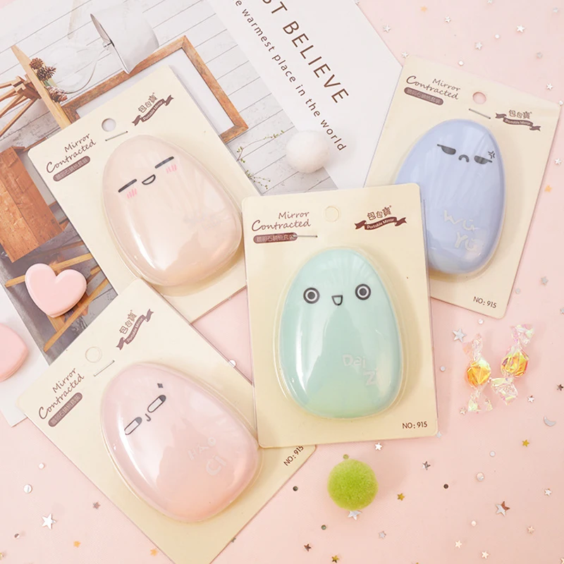 1 шт. мини-зеркало для макияжа ручное складное мультяшное каменное Супер милое