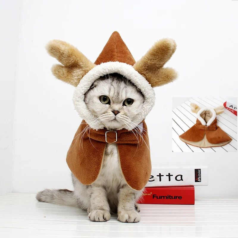 Плащ кошки рога дракона в китайском стиле зимняя мантия для питомцев маленькая