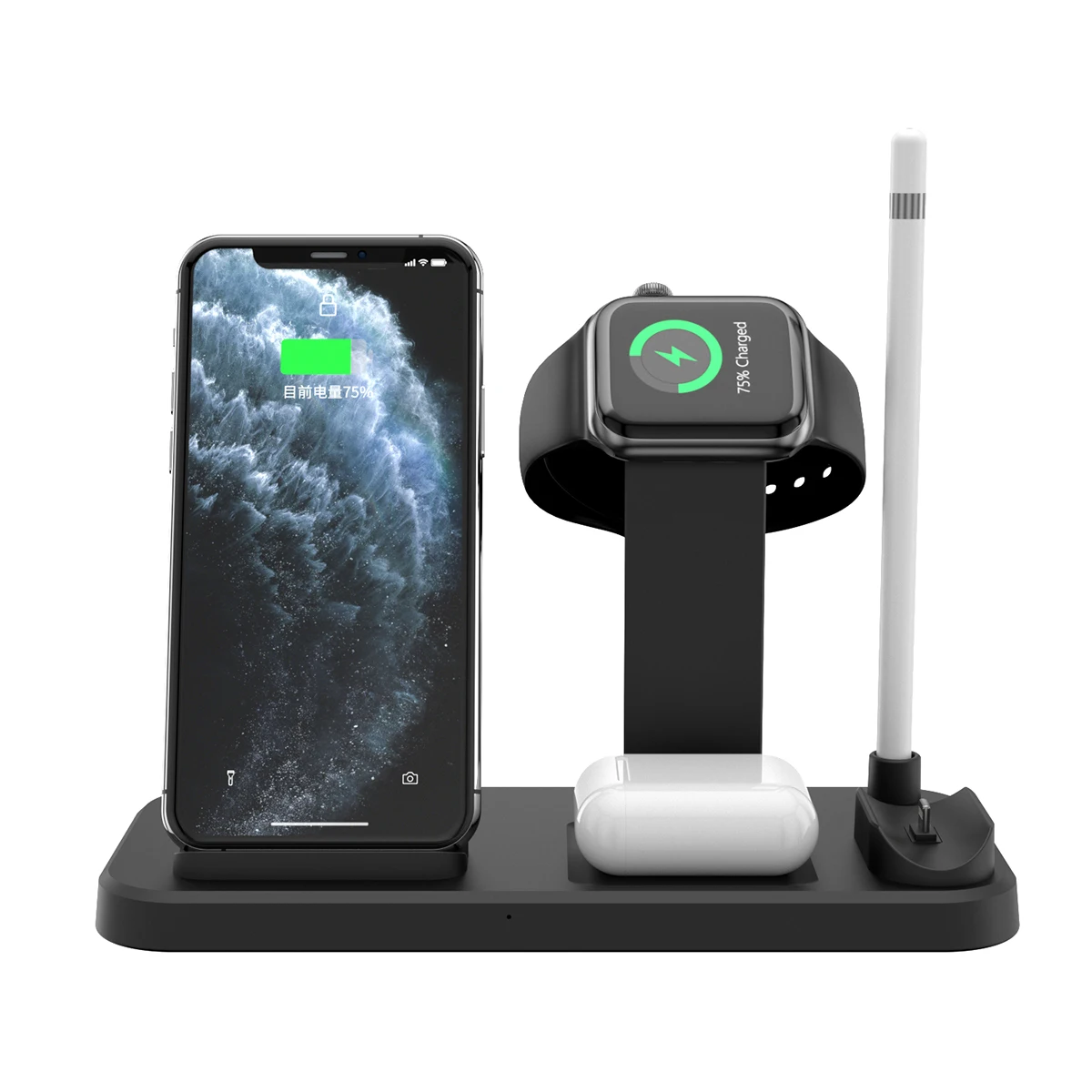 

Беспроводное зарядное устройство Labobbon 5 в 1 Qi, подставка для быстрой зарядки для iPhone 12 11 Max X XR Xs 8 AirPods Samsung S10 xiaomi huawei L28