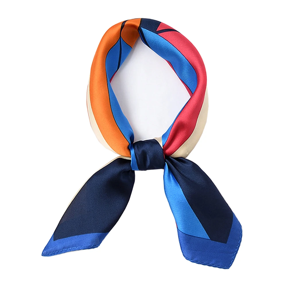 

Luxury Solid Summer Women Silk Scarf Square Hijab Little Geometric Print Shawl Wraps Bandanas Foulard Femme Neckerchief Bufandas