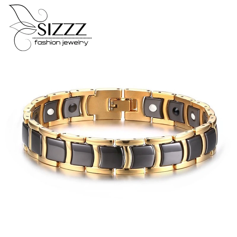 Мужской Магнитный Браслет модная черная керамика звено цепи браслеты для мужчин ювелирные изделия