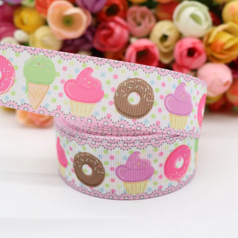 10 ярдов 1 ''25 мм мороженое торт/с животным принтом корсажные ленты для волос луки DIY материалы ручной работы Y19101601