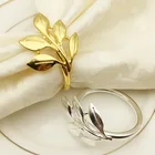 6 шт.лот кольца для салфеток с осенними листьями Золотой Серебряный Крестильный браслет металлическая подставка для салфеток Свадебные подарки Крестильный душ Декор Вечерние