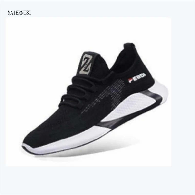 

2021 summer new breathable men's cloth shoes running shoes sports laces men's soft tennis shoes 39-44