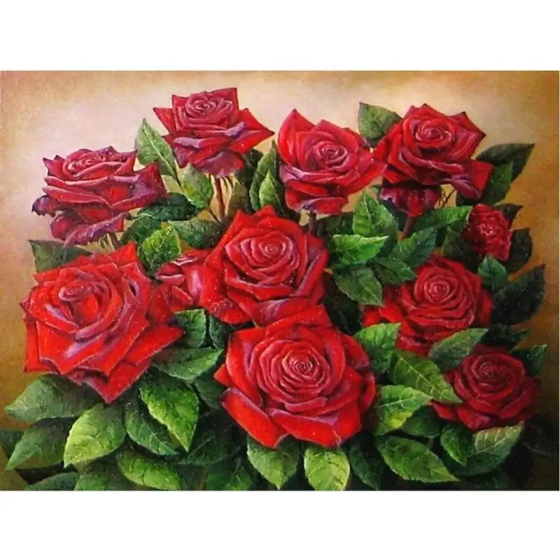 

5D Diy Diamond Painting Flower Red Rose Full Square Drill Rhinestone Mosaic Embroidery Cross Stitch Kit Romantic Gift for Adults