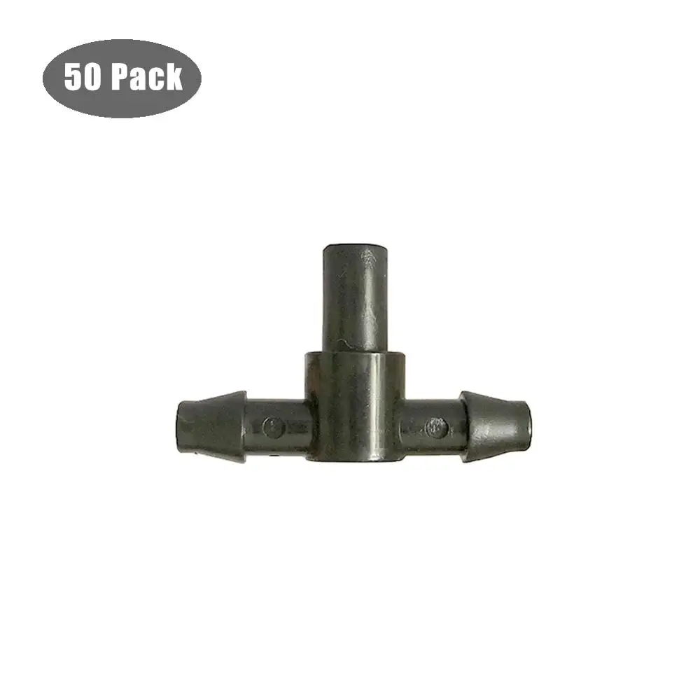

50pcs Hose Connector Barbed T 3 Way 4/7mm Connector T Shape Three Hole Pipe Barbed Connector Garden Watering Pipe Hose Tee