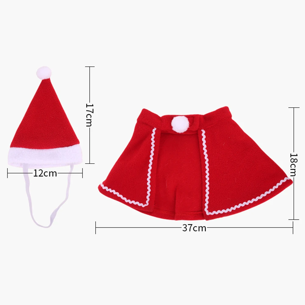 Рождественский милый плащ для собаки шляпа мягкий дышащий одежда костюма