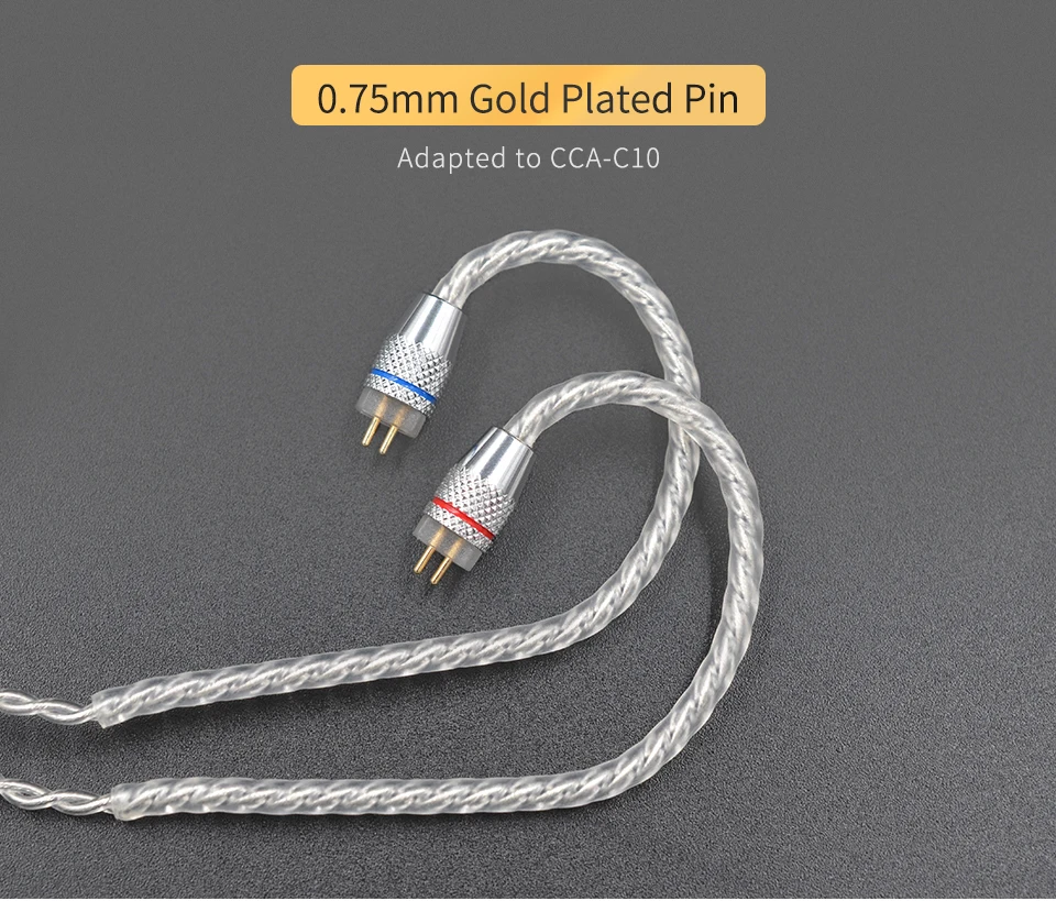 CCA Модернизированный посеребренный медный кабель 2pin кабель для наушников для ZST AS10 ZS10 ES4 ZSR BA10 CCA C10/C16 V80