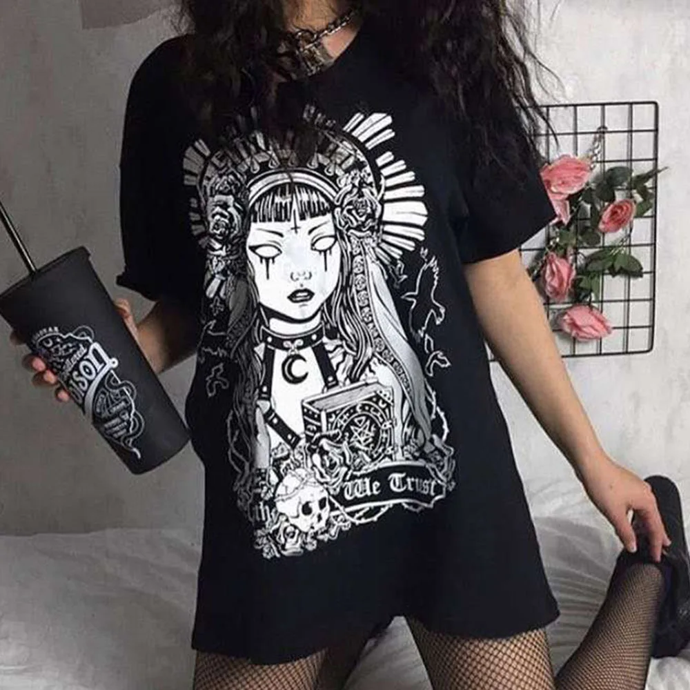 Новинка 2021 модная Темная футболка в стиле панк с принтом похорон длинным