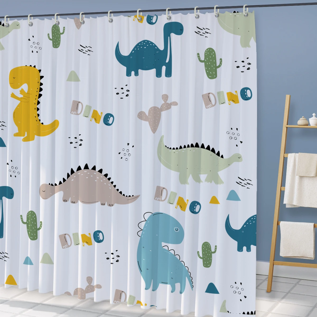 Wildlife Animals Printed Shower Curtains Bathroom Accessories Waterproof Duschvorhang Zoo Style Bed Bath Decor Curtain Hooks