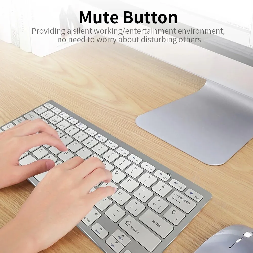 

78 Keys Wireless Spanish BT Keyboard BT 3.0 Portable Ultra-slim Keyboard Support Windows/iOS/Android for Laptop Tablet Phone