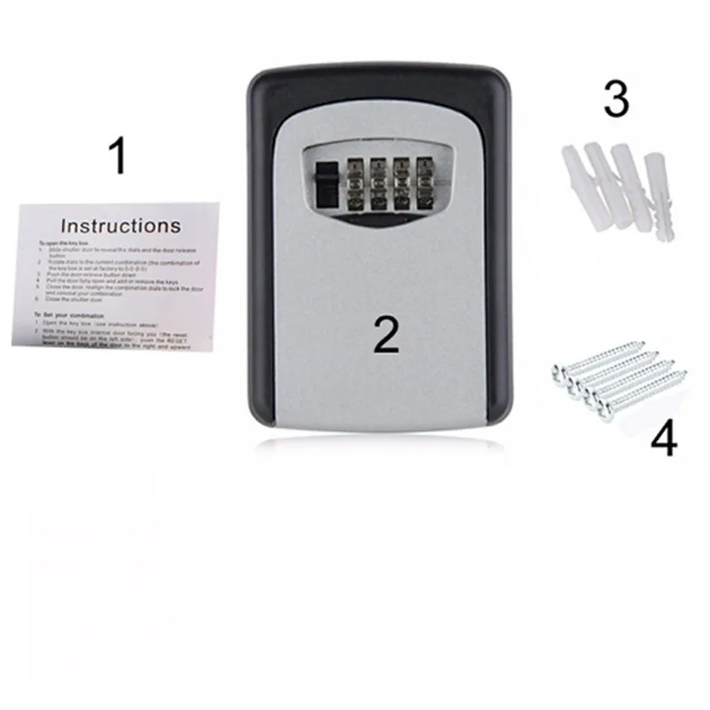 Прочная безопасная коробка настенный 4 ключа с паролем комбинированный замок из