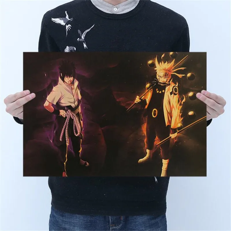 Classic Naruto Figure Sasuke Pain Neji Painting Anime Poster Vintage Decoracion Wall Art Kraft Paper Posters Wall Stickers
