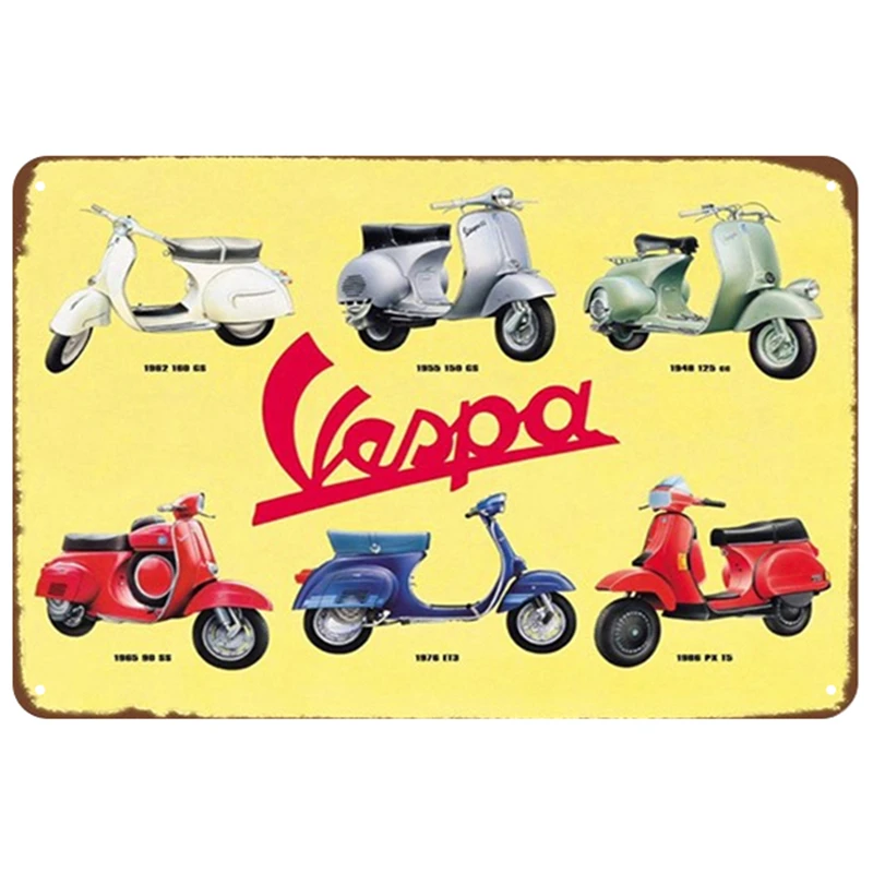 Vespa табличка металлическая винтажная жестяная вывеска Pin Up потертый шик Декор винтажные металлические знаки украшение бара металлический плакат для паба металлическая пластина