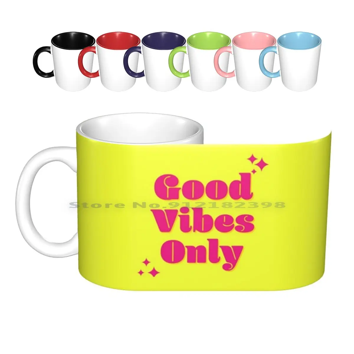 

Good Vibes Only Ceramic Mugs Coffee Cups Milk Tea Mug Good Vibes Happy Summer Cute Vibes Happiness Positive Quotes Yellow Sun