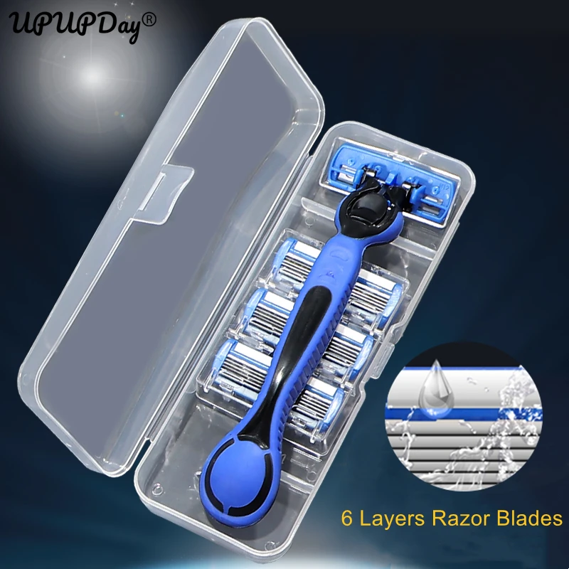 6-Layer Blades Safety Razor Fusion 6 Proglide Straight Shaver For Men Shaving Manual Machine With Blades Shave Beard Shavette