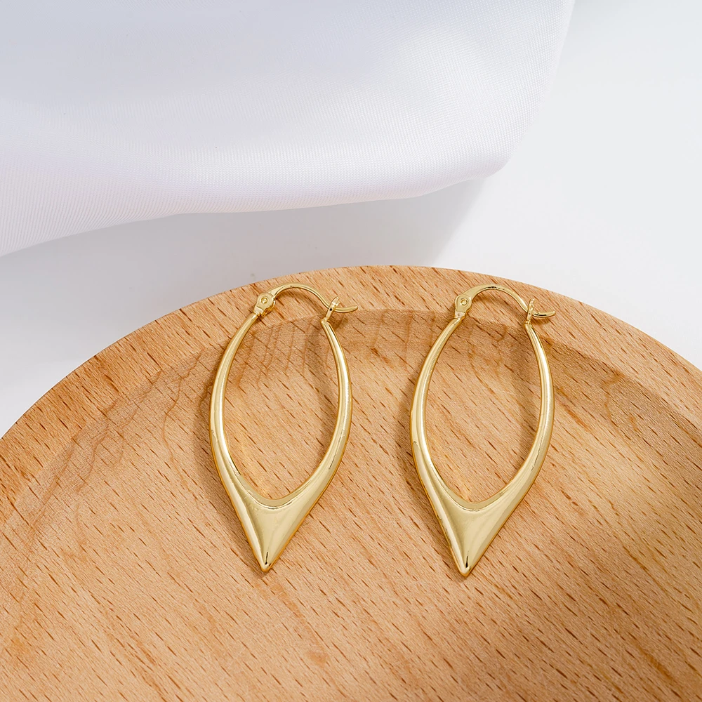 

Oval Hoop Earrings for Women Stainless Steel or Gold Plated Lightweight Jewelry for men women