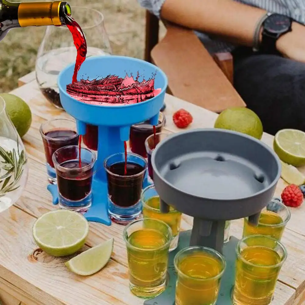 

6 Shot Glass Dispenser Holder Caddy Liquor Dispenser Portable Dispenser Party Gifts Bar Accessory Drinking Games Glass Dispenser