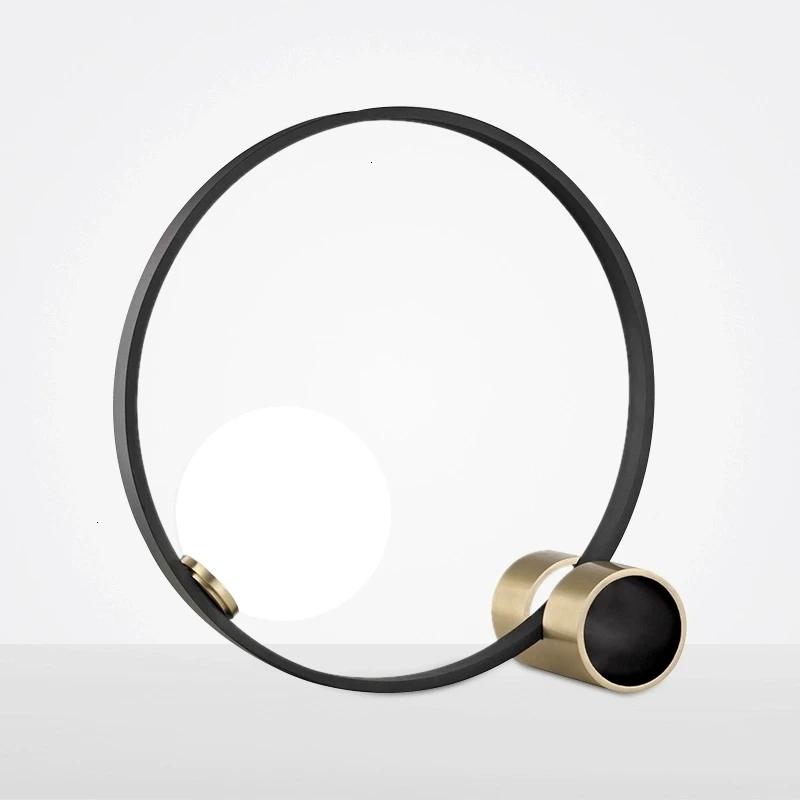 Современная Золотая настольная лампа в скандинавском стиле светодиодное кольцо