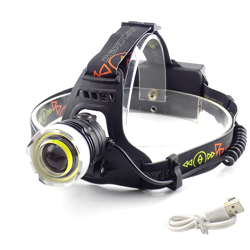 

COB T6 LED HeadLamp USB Rechargeable Headlight Frontale Head Lamp Head Light Torch Lantern Flashlight Outdoor Caving fishingR1