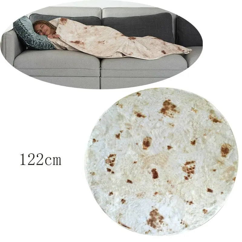 

Title: 48" Burrito-Printing Blanket Flour Round Tortilla-Pattern Towel For Adults Kids Wholesales