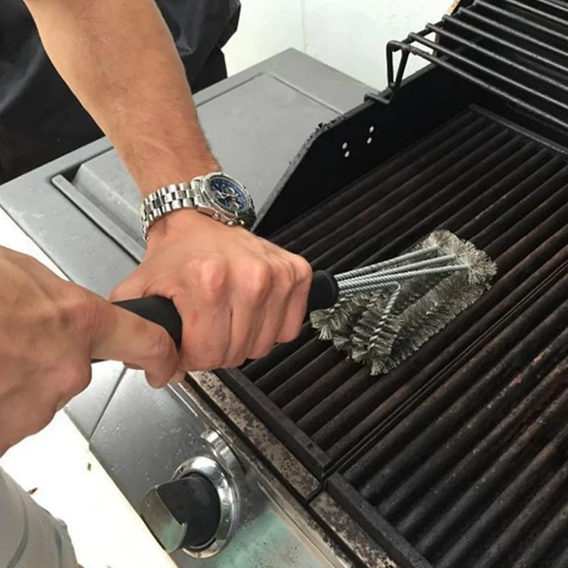 

Bbq Grill Barbecue Kit Steel Wire Cleaning Brush Stainless Steel Kitchen Cleaning Brushes Accessories Cooking Barbecue Gadget