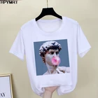 Забавные Дэвид футболка с принтом женские пародия графика модная футболка с длинным рукавом Лето Harajuku эстетика короткий рукав Топ Женская футболка, одежда для детей