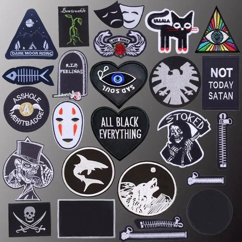 Панк байкерское патч железа на нашивки одежду с нашитыми буквами патчи для