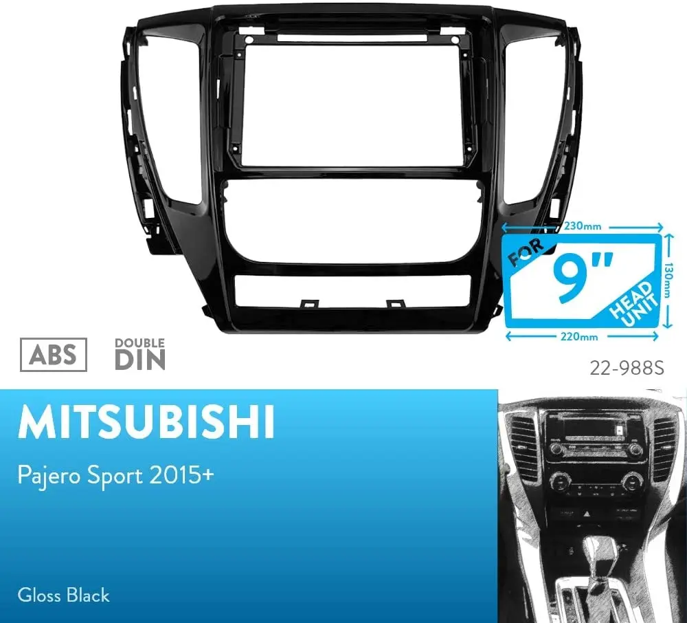 9-дюймовая Автомобильная радиоустановка Fascia Для MITSUBISHI Pajero Sport 2015 + комплект панели