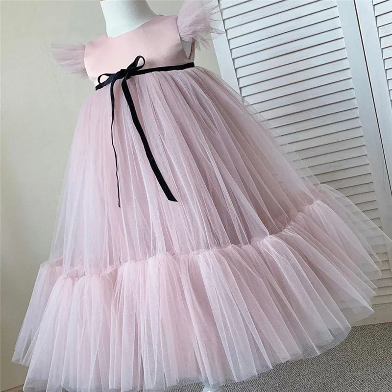 New Princess Dress Kids Communion Dress Puffy Skirt Baby Party Dress Girl Dress For Birthday