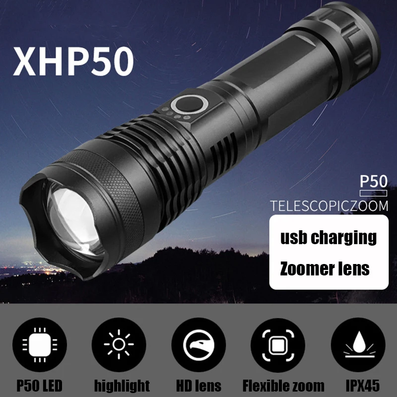 USB Linterna LED Recargable De Alta Potencia водонепроницаемый тактический фонарик для охоты