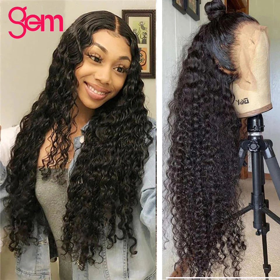 

Curly Human Hair Wig Deep Wave Frontal Wig 13x4 Lace Front Human Hair Wigs Brazilian 30 inch Deep Wave Wig 4x4 Closure Wigs