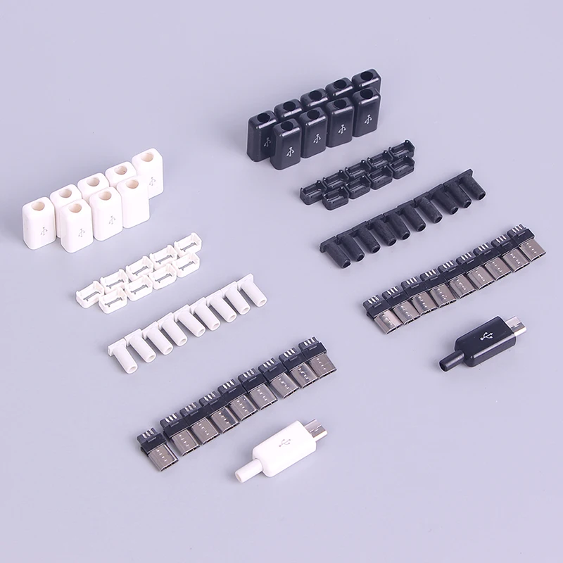 10 шт./компл. DIY Micro USB сварки Тип Мужской 5 контактный разъем Пластик