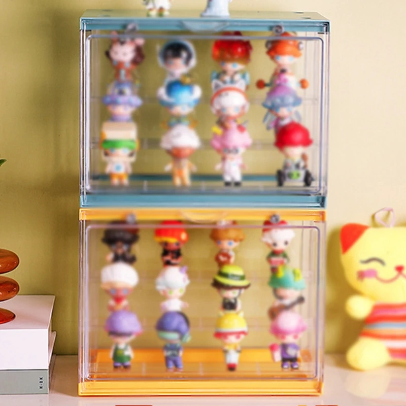 

B2RD Clear Dust Proof Doll Model Display Box 3-Tier Step Doll Modeling Kit Storage Closet Toy Organizer Desktop Space Saver Home